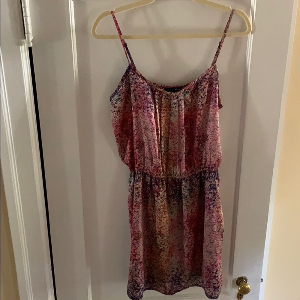 Aqua Navy and Pink Printed Dress NWT
